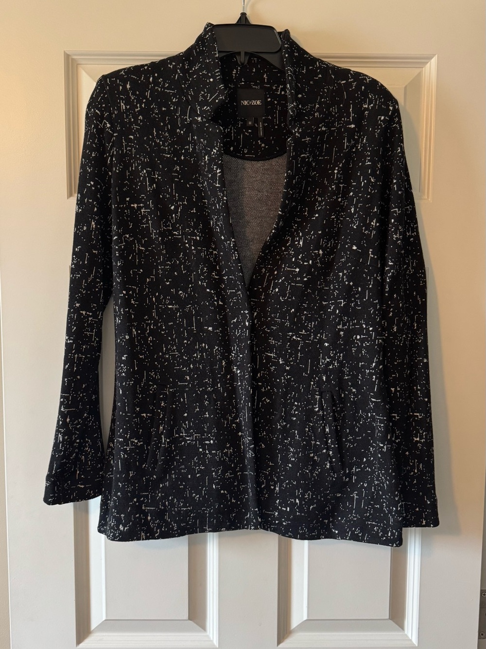 Nic + Zoe Black White Jacket Blazer Cardigan M